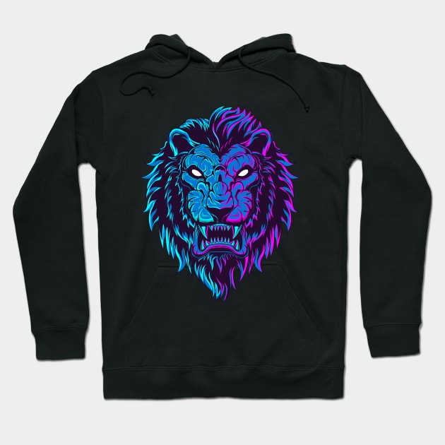 Lion Glow In The Dark Hoodie by yoy vector